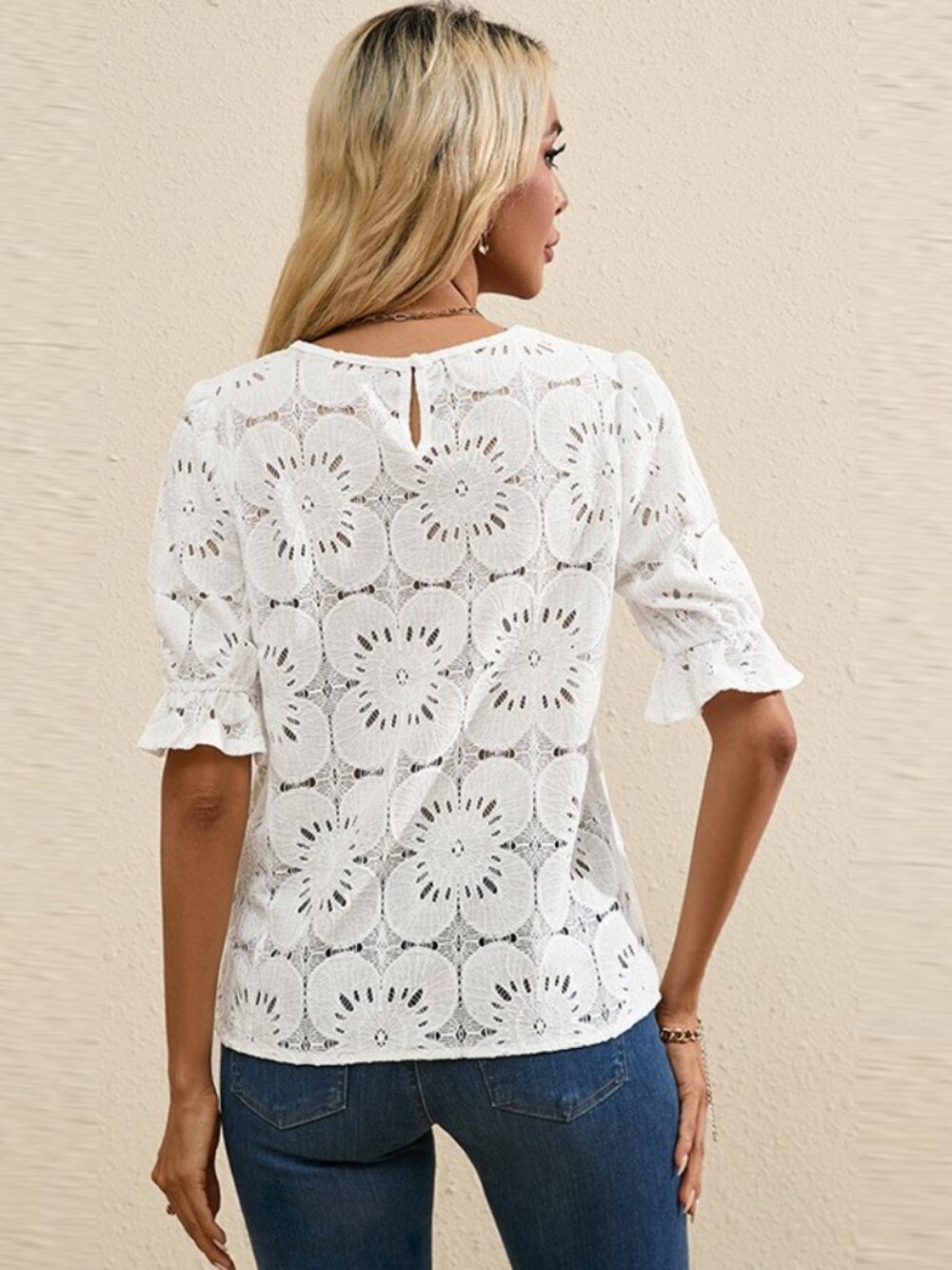 Women's Round Neck Chiffon Shirt Leisure All-matching - Picture 2 of 8